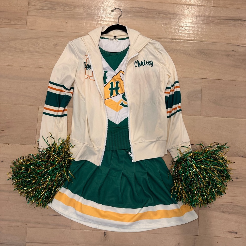 Chrissy Stranger Things Cheerleading costume woman’s size large Pom poms